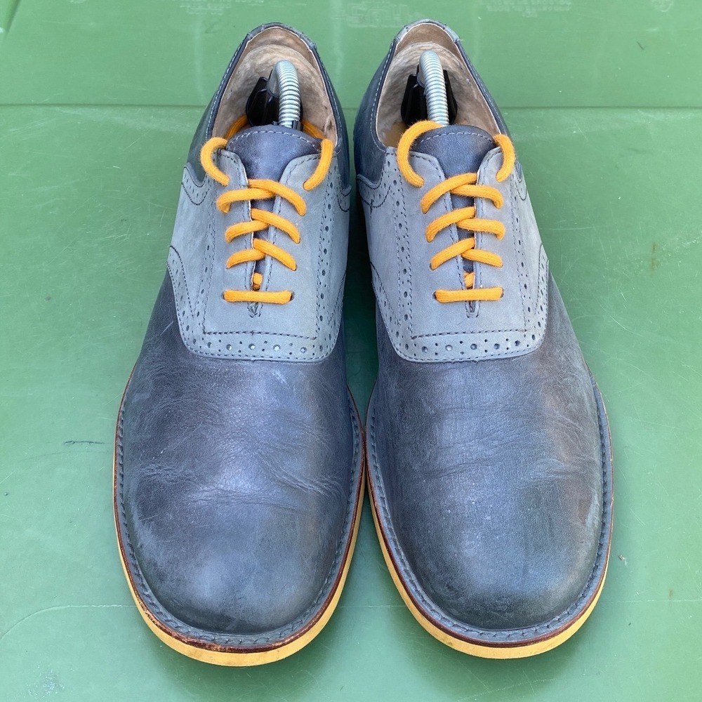 UGG Australia Mens Holston Wingtip Oxford Blue‎ Orange Leather 1002479 Size 10 - Picture 2 of 10